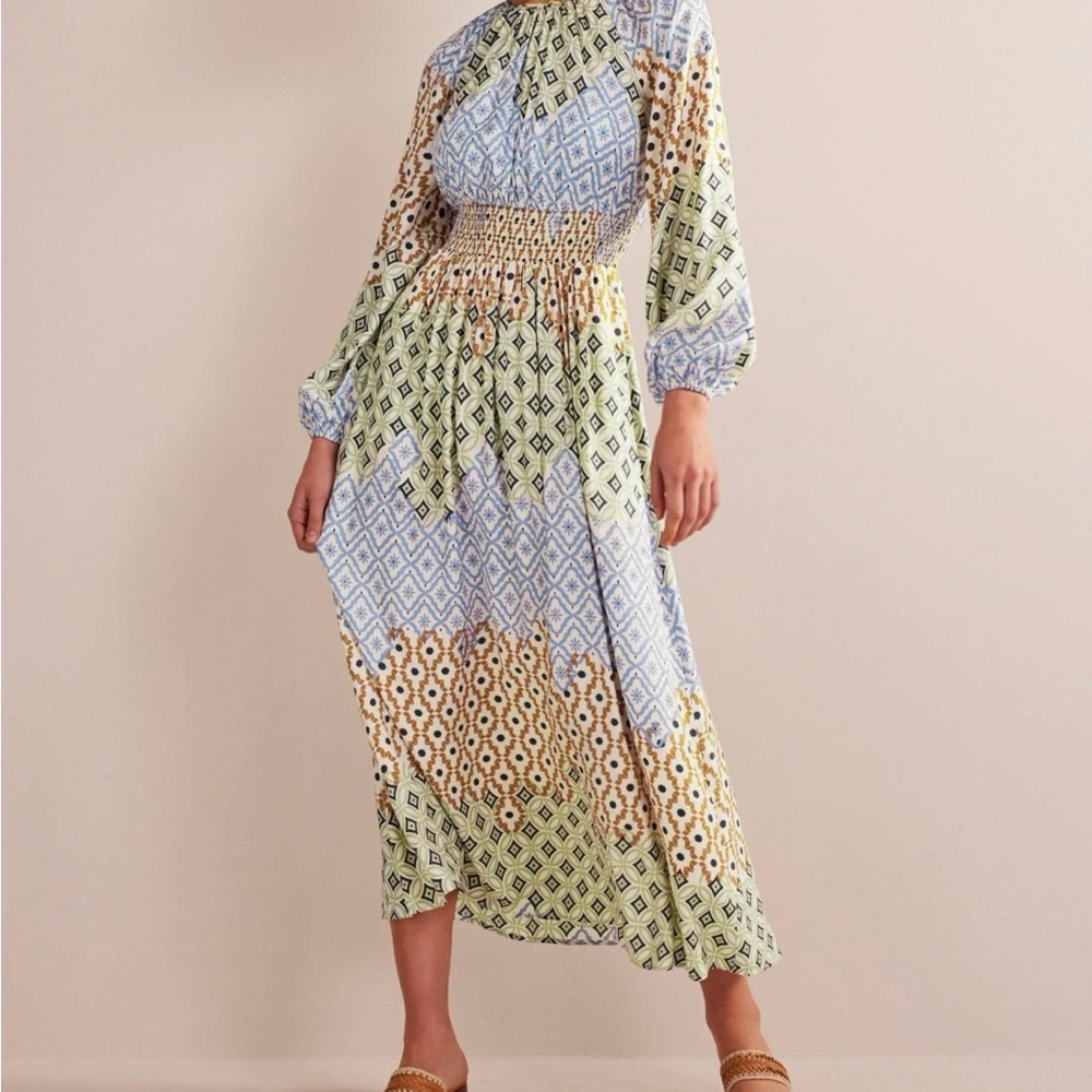 NWT BODEN Women's Multi Geo Trance Smocked Waist Maxi Raglan
Size 12R US 16R UK - Picture 3 of 10